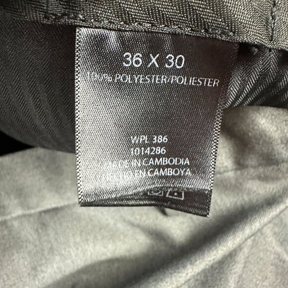 Mens H Haggar Dark Gray Dress Pants 36X30 Polyester Flat Front Trousers - Picture 5 of 7